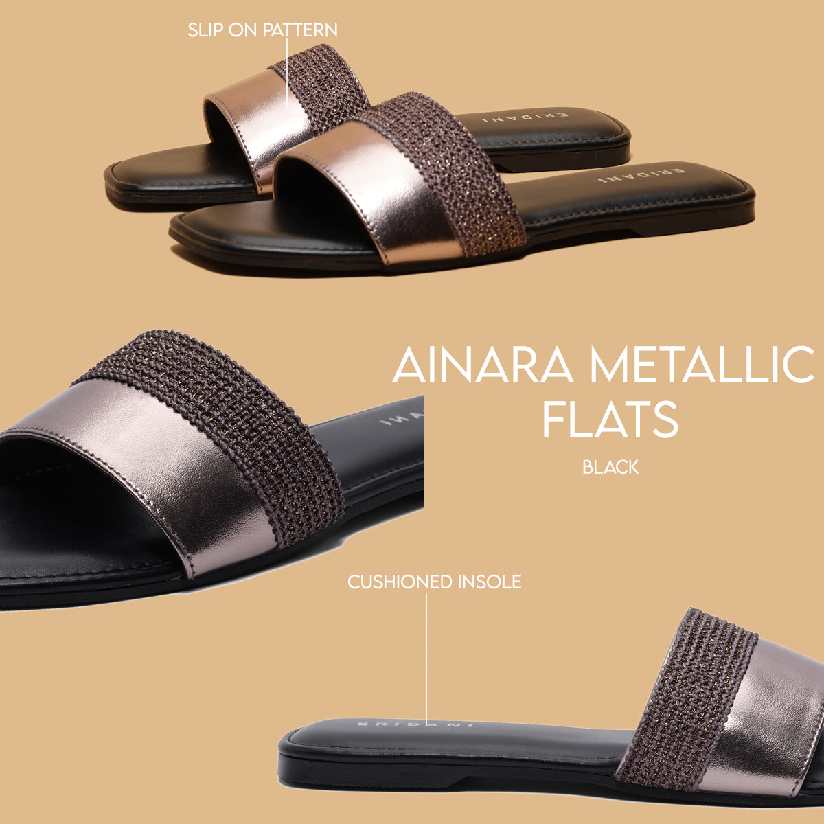 Ainara Metallic Flats Ahmad Arts Eridani