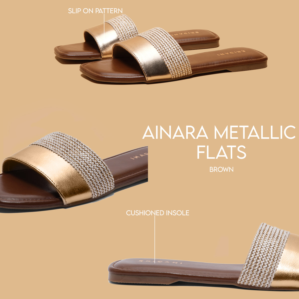 Ainara Metallic Flats Ahmad Arts Eridani