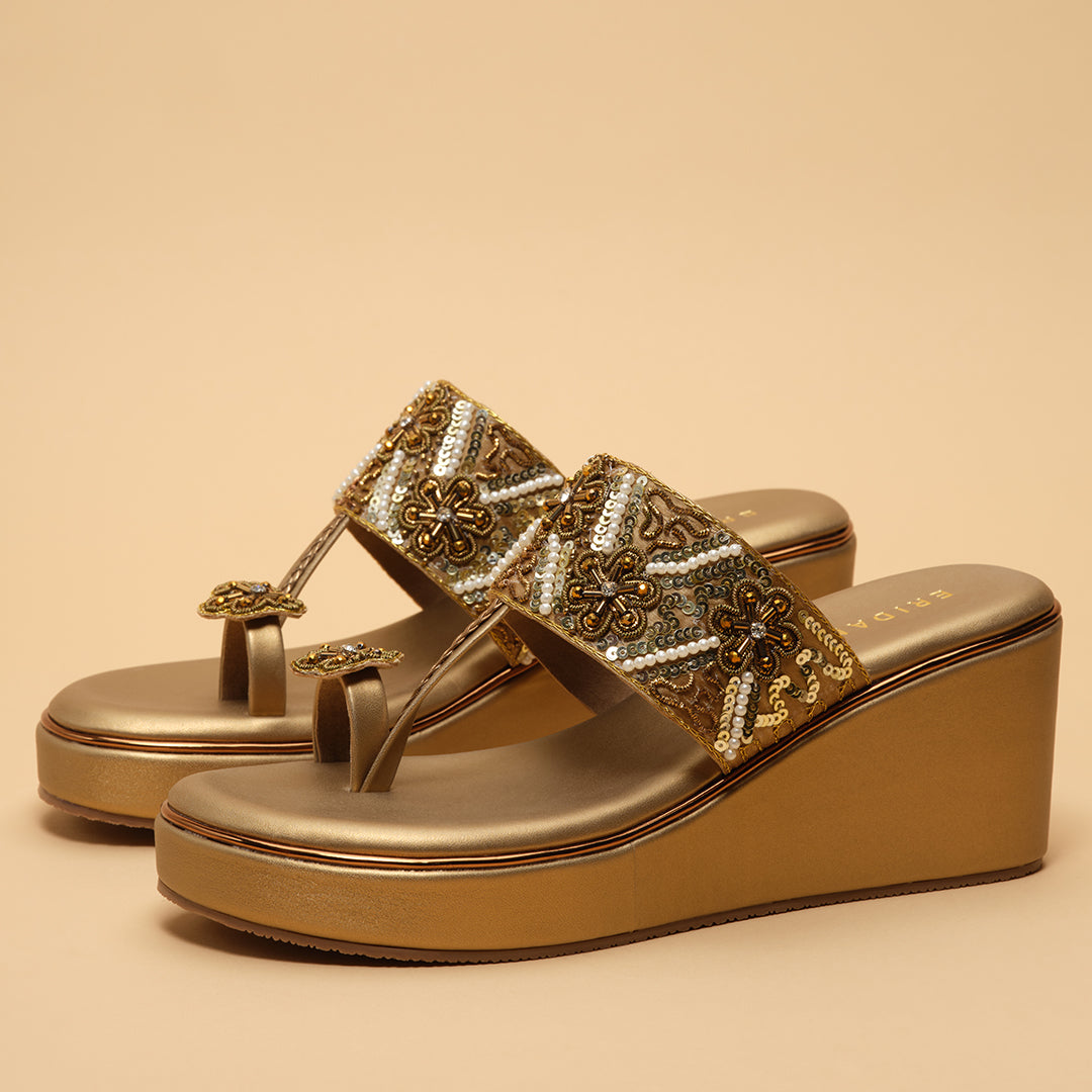 Ainaz Embroidered Wedges