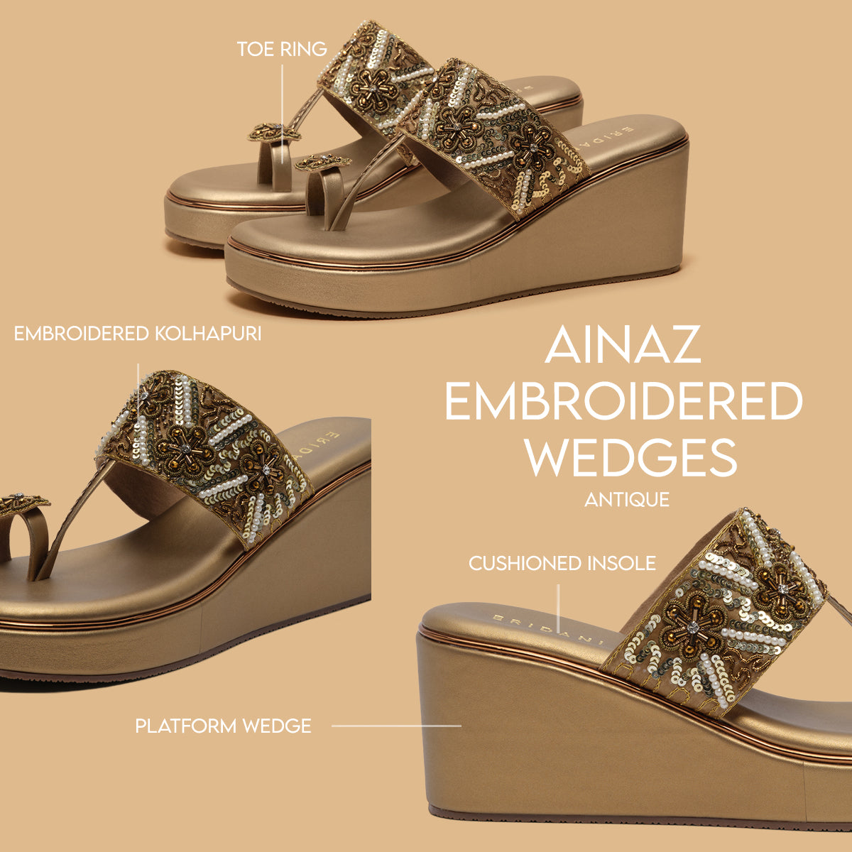Ainaz Embroidered Wedges Sapphire Eridani