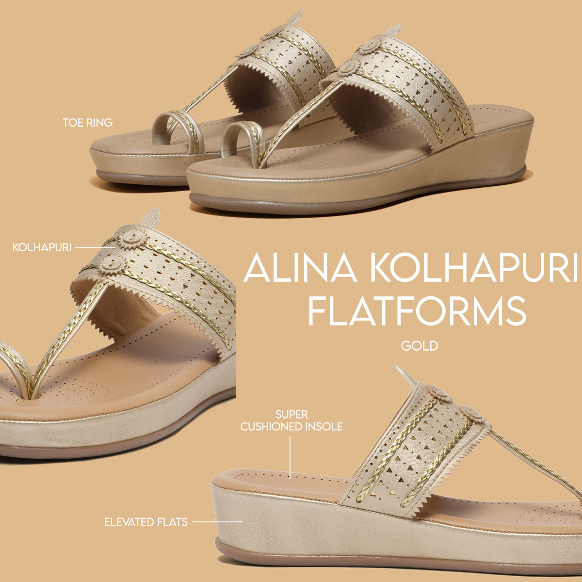 Alina Kolhapuri Flatforms Step Cloud Footwear Eridani