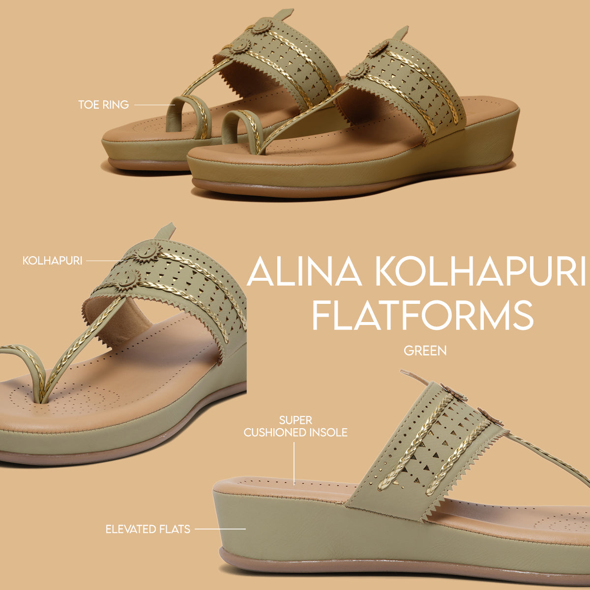Alina Kolhapuri Flatforms Step Cloud Footwear Eridani