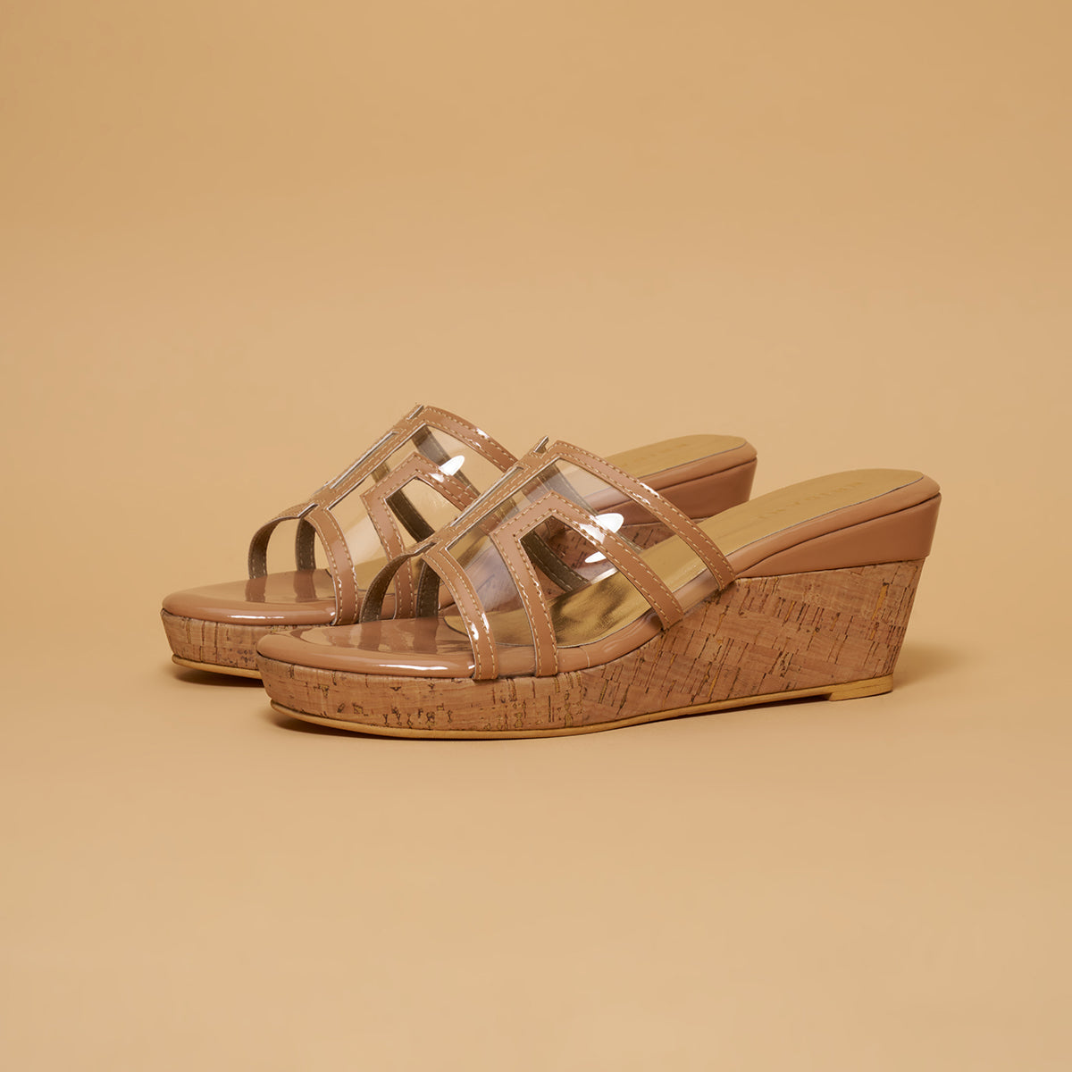 Angela Clear Strap Wedges