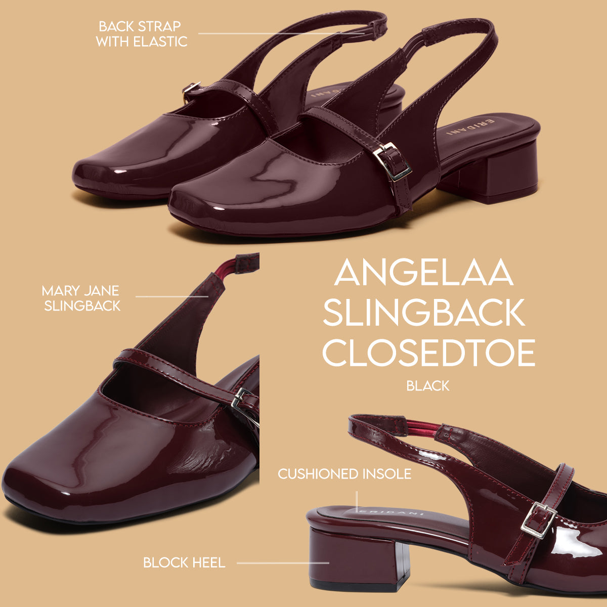 Angelaa Slingback ClosedToe Lallan Shoes Eridani