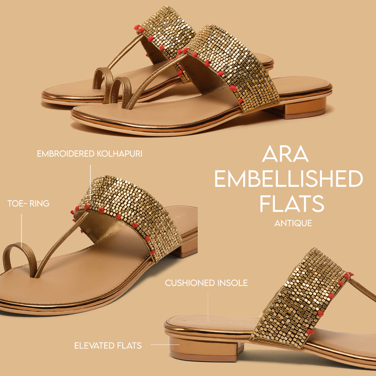 Ara Embellished Flats Regina Footwear Eridani