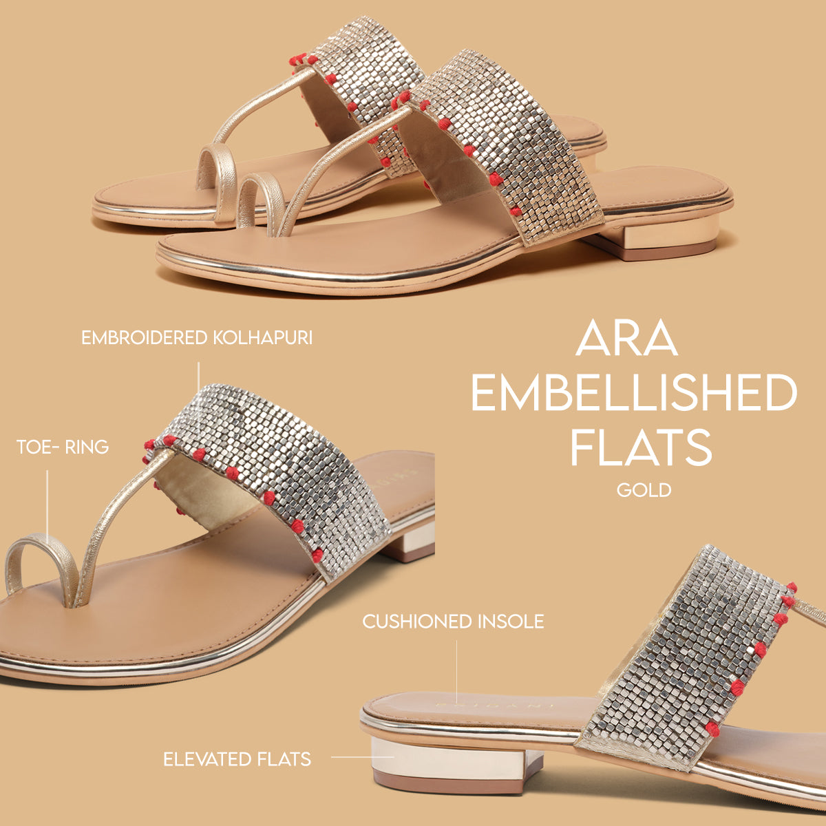 Ara Embellished Flats Regina Footwear Eridani