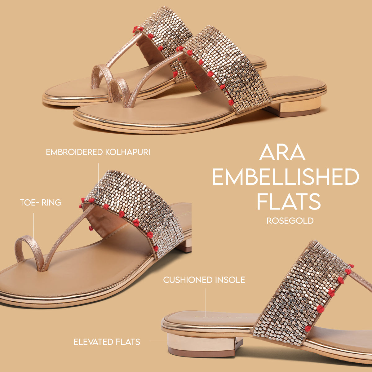 Ara Embellished Flats Regina Footwear Eridani