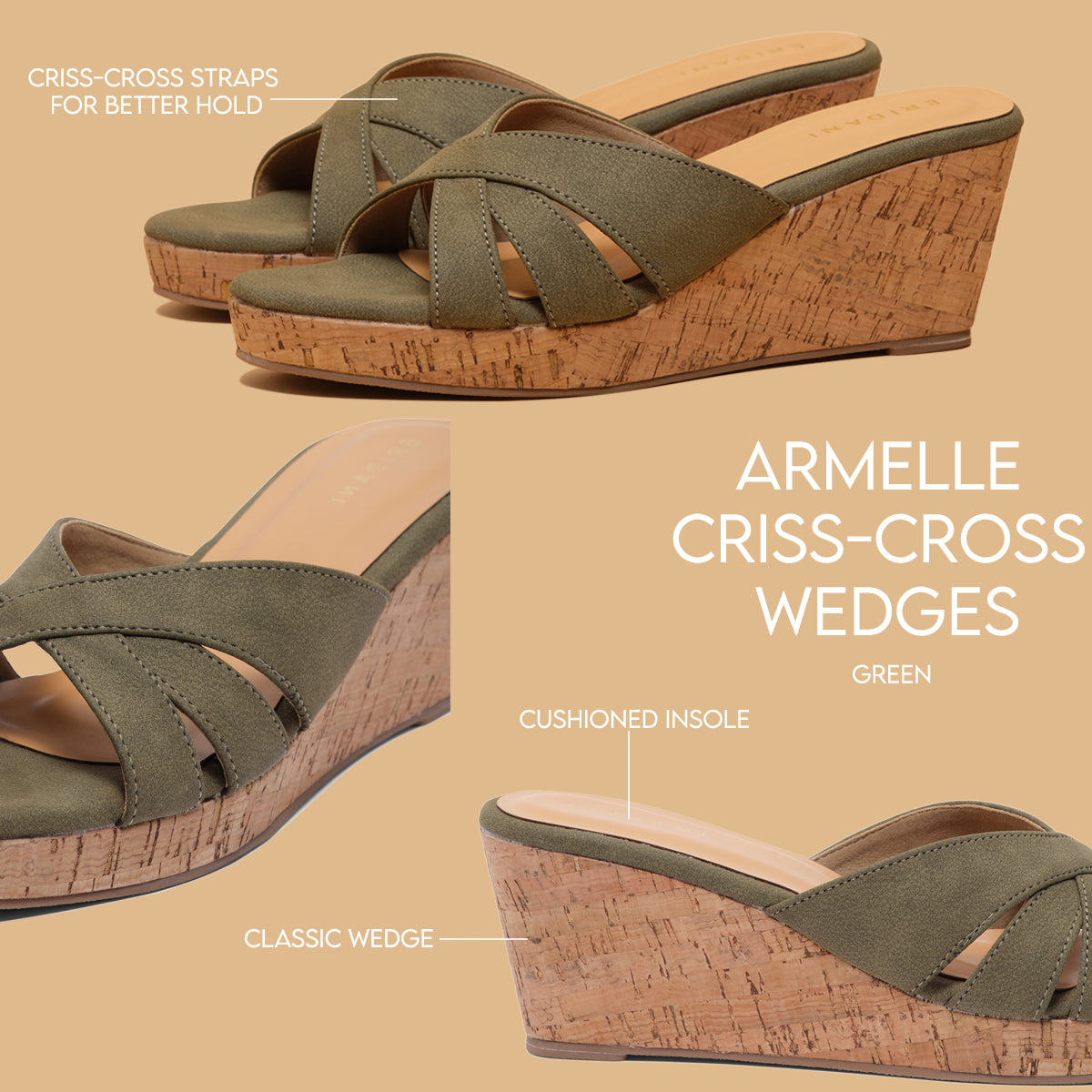 Armelle Criss-Cross Wedges Star Footwear Eridani