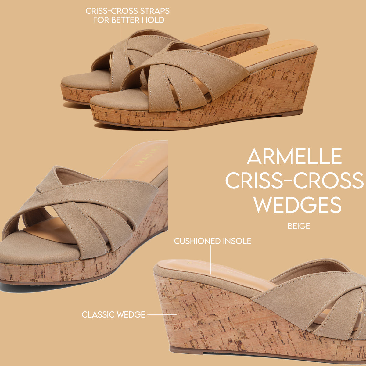 Armelle Criss-Cross Wedges Star Footwear Eridani