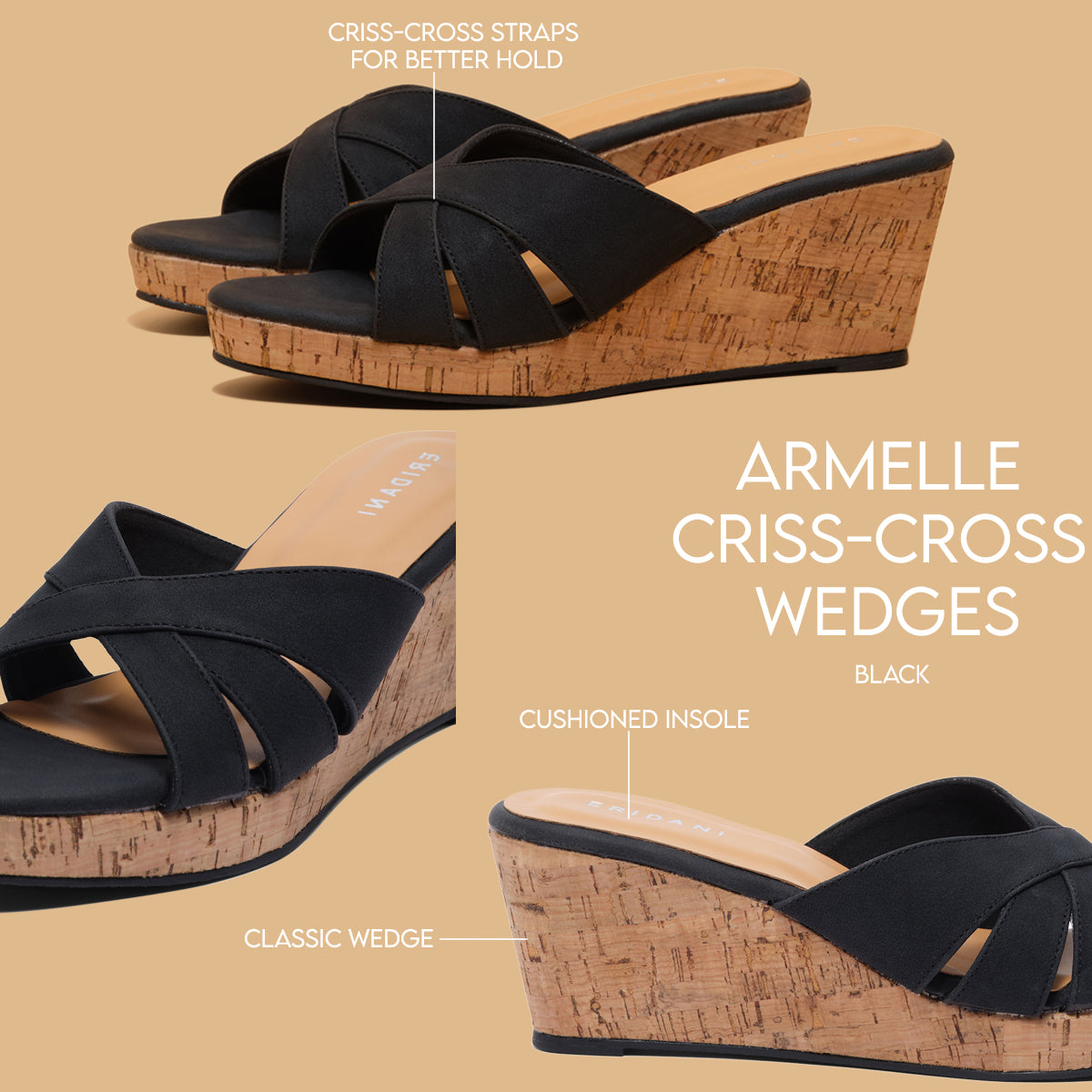 Armelle Criss-Cross Wedges Star Footwear Eridani