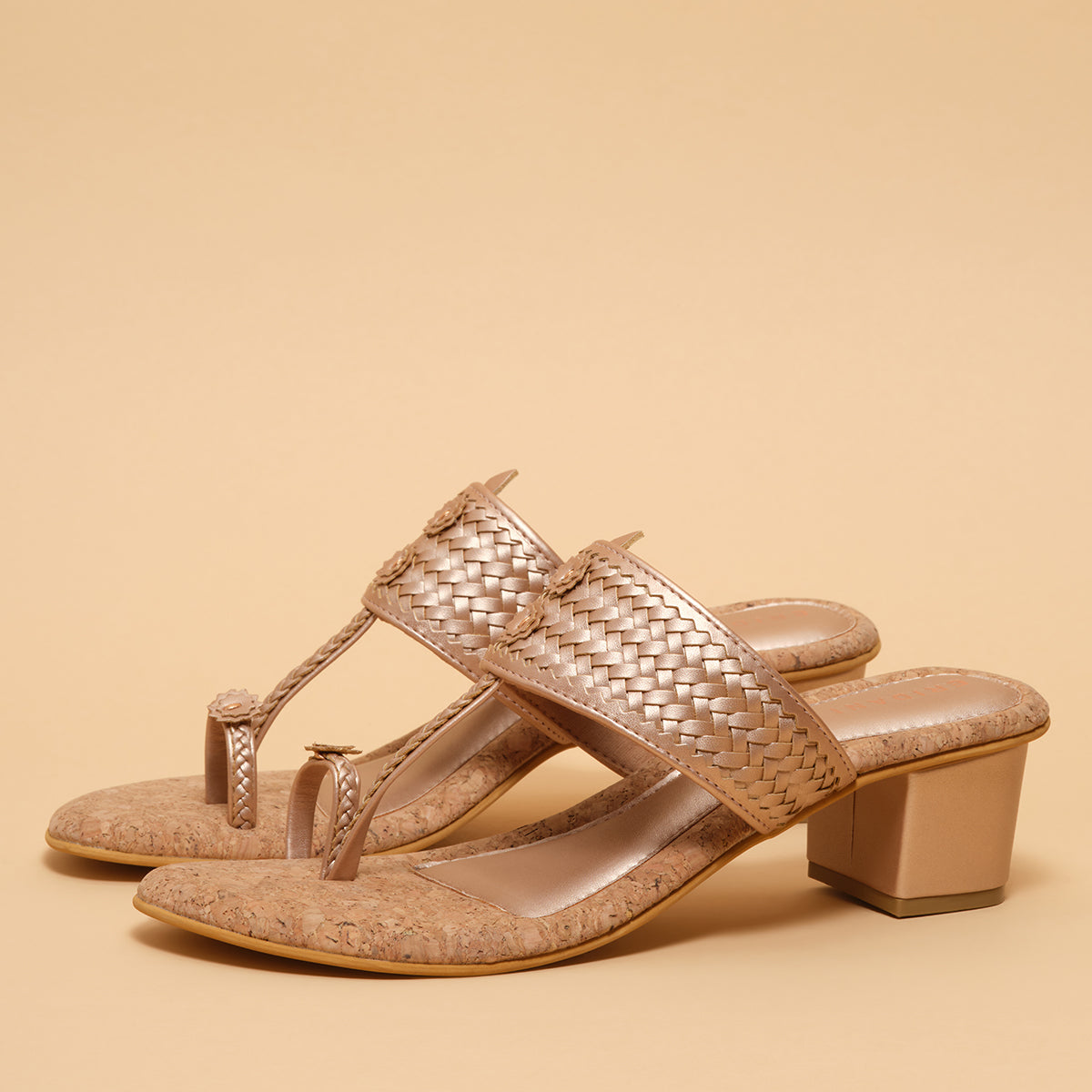 Arzu Metallic Kolhapuri Heels