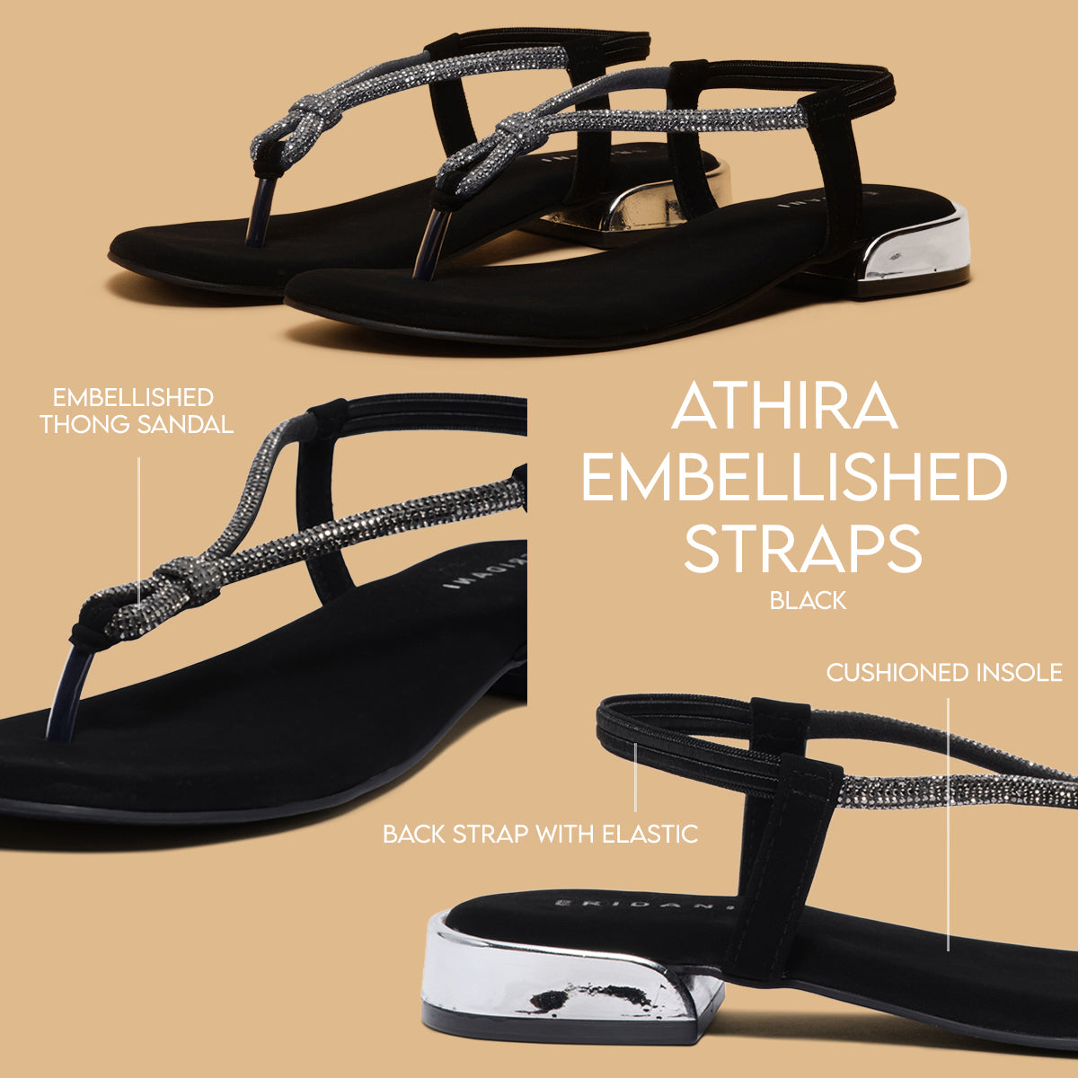 Athira Embellished Straps Regina Footwear Eridani
