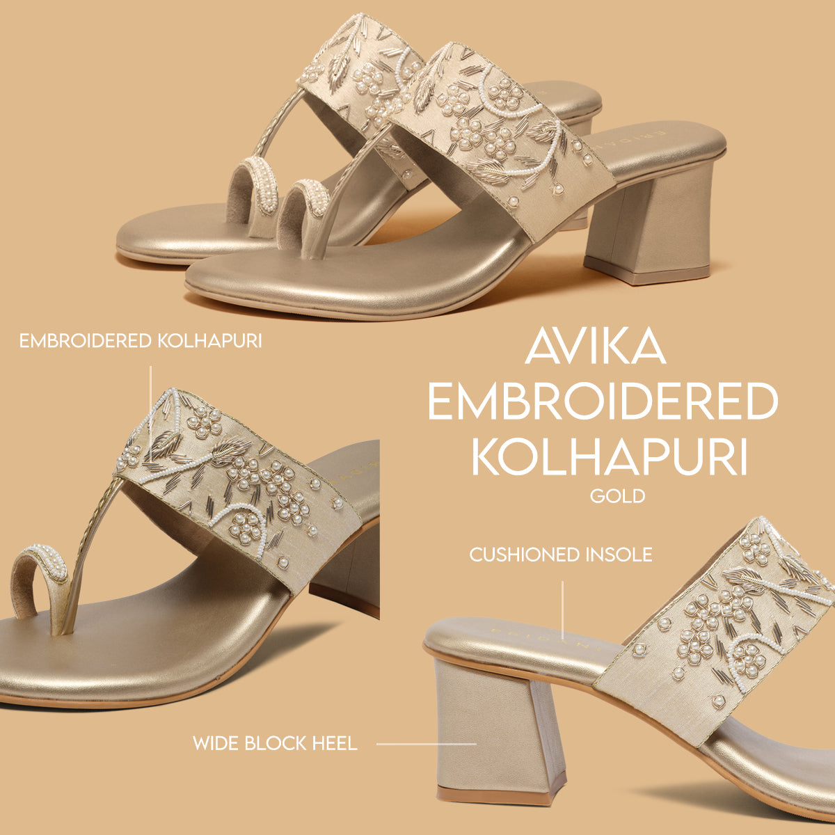 Avika Embroidered Kolhapuri Mahek Footwear Eridani