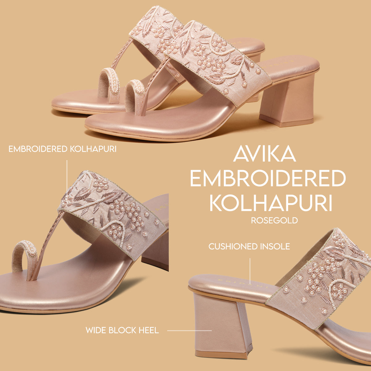 Avika Embroidered Kolhapuri Mahek Footwear Eridani