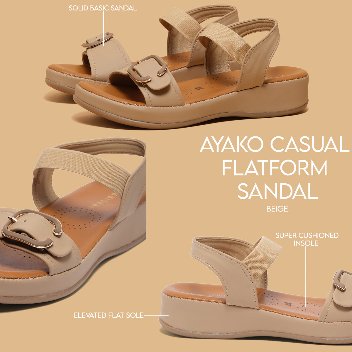 Ayako Casual Flatform Sandal Sara Shoes Eridani