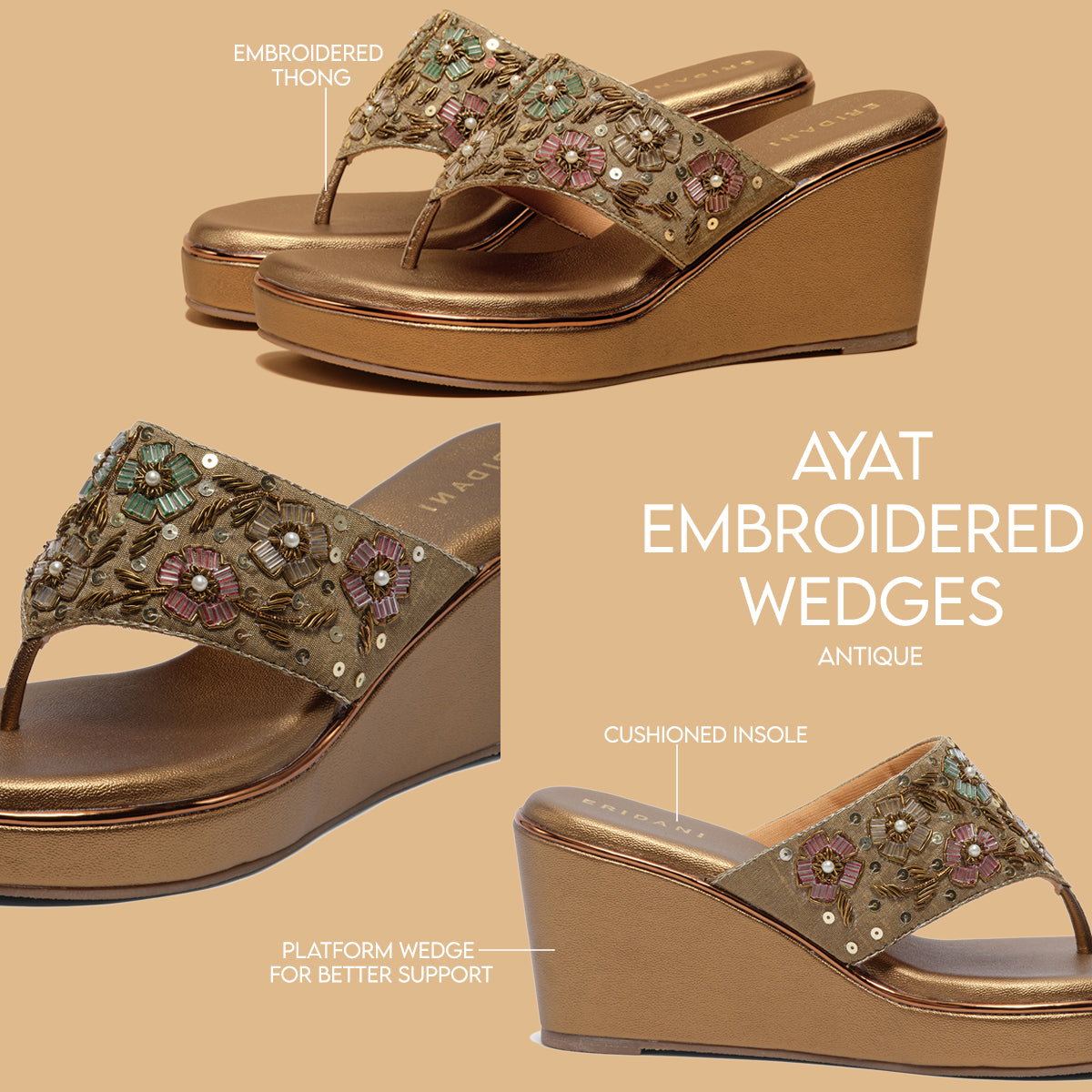Ayat Embroidered Wedges Anshika Eridani