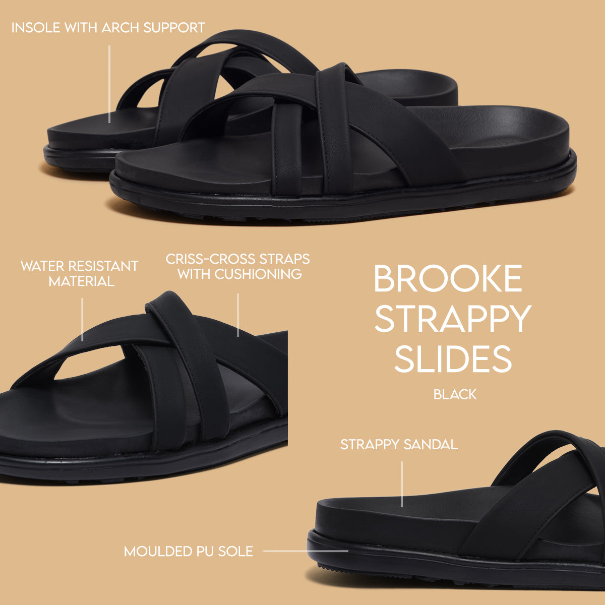 Brooke Strappy Slides Regina Footwear Eridani
