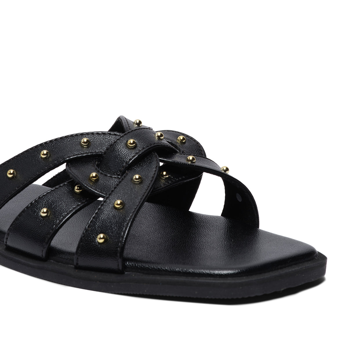 Caily Criss-Cross Studded Flats