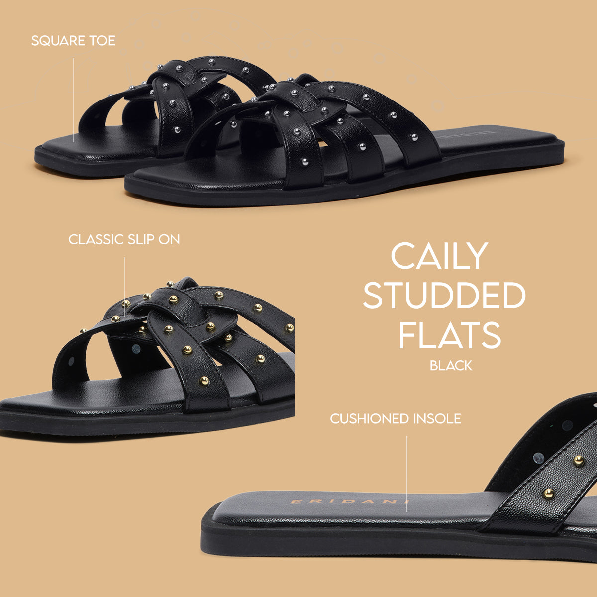 Caily Studded Flats S R Footwear Eridani