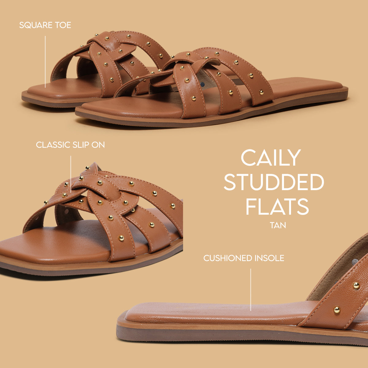 Caily Studded Flats S R Footwear Eridani