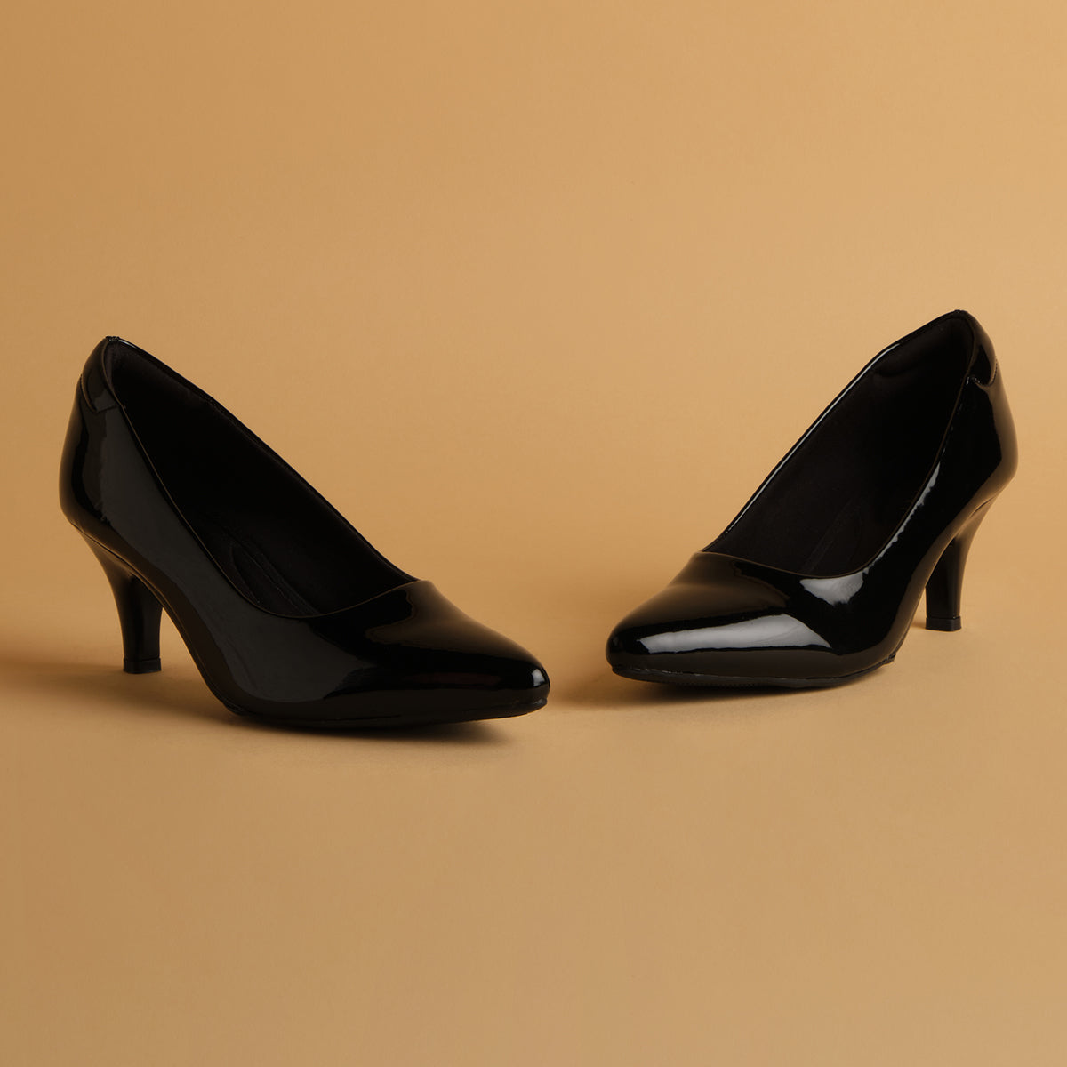 Camelia Patent Pumps