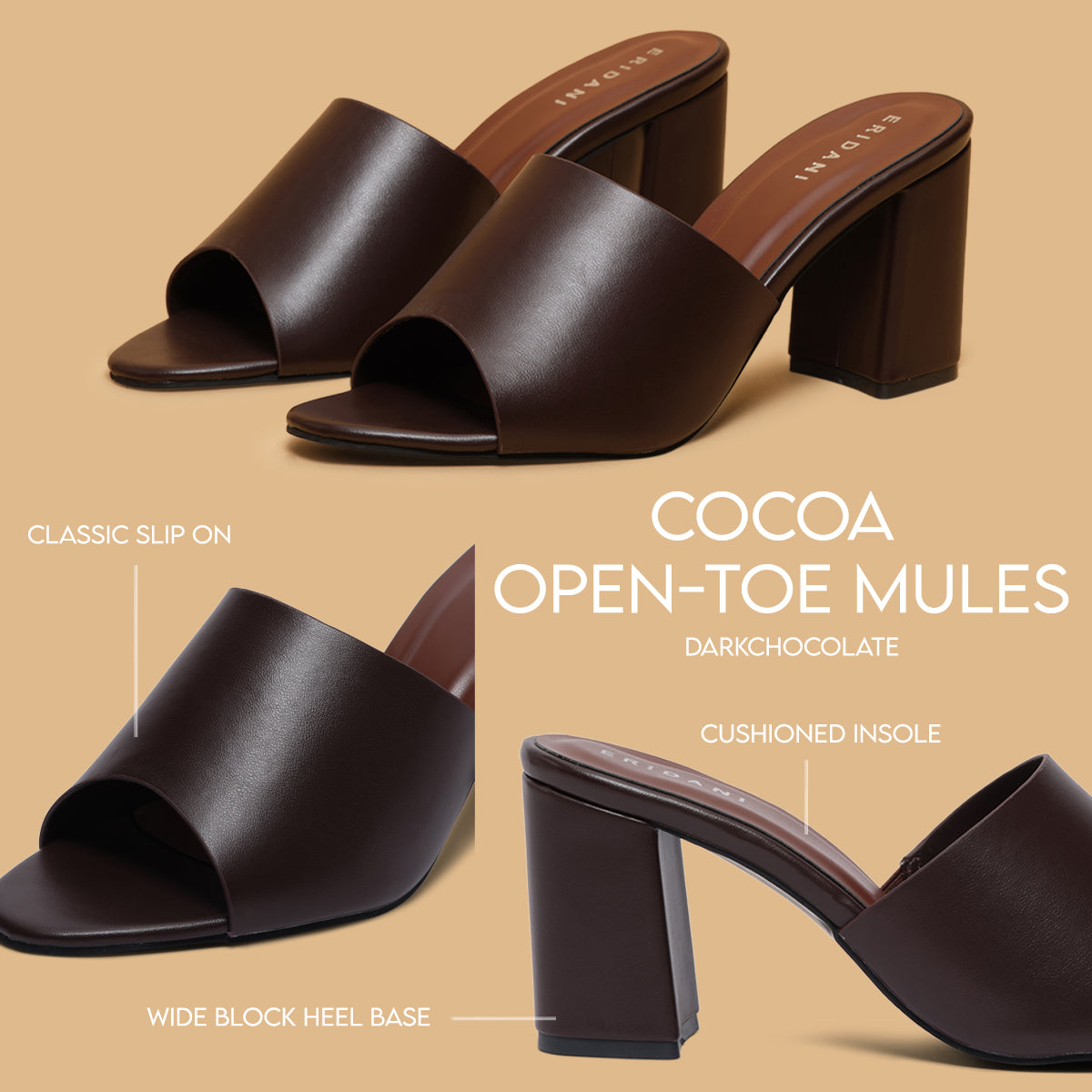 Cocoa Open-Toe Mules Ahmad Arts Eridani