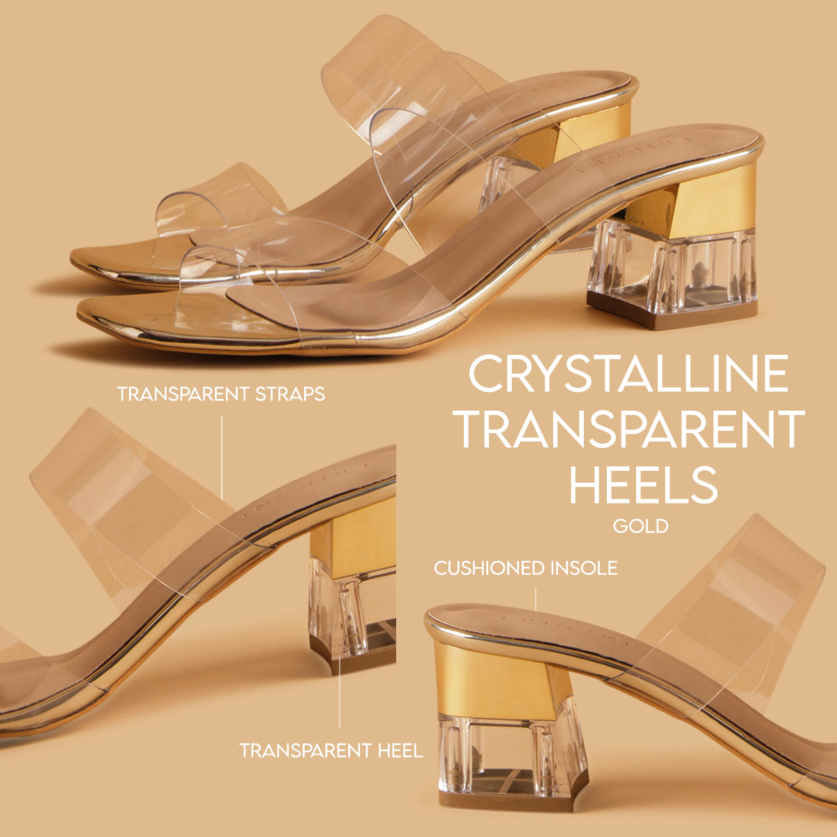 Crystalline Transparent Heels KM Footwear Eridani