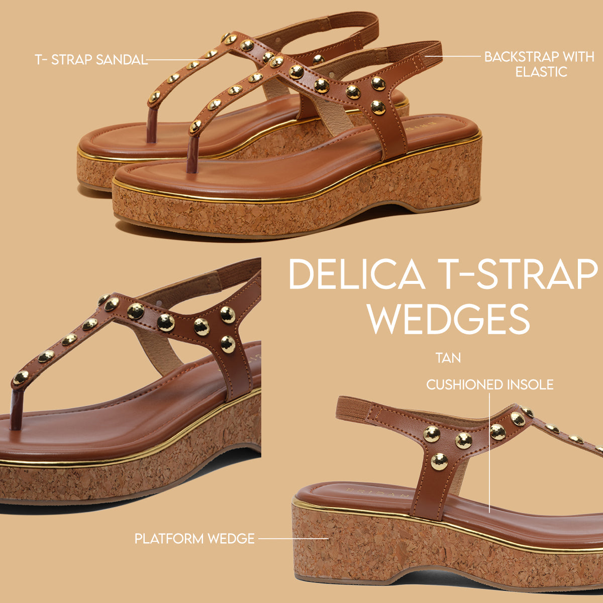 Delica T-Strap Wedges SilverStar Footwear Eridani