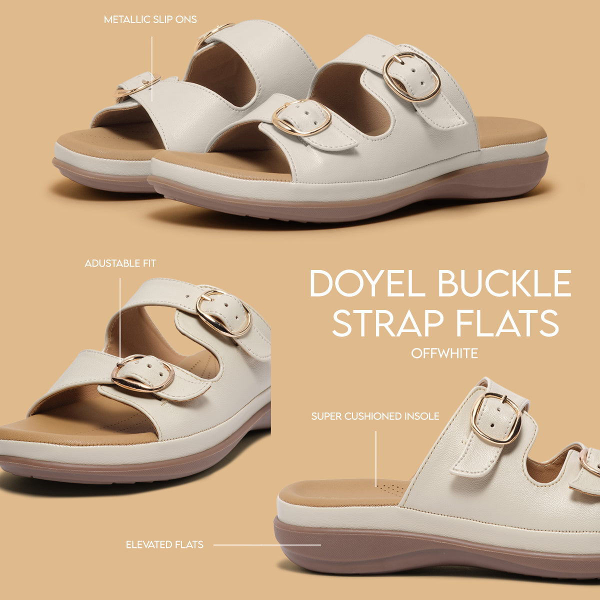 Doyel Buckle Strap Flats GUDDU SHOES Eridani