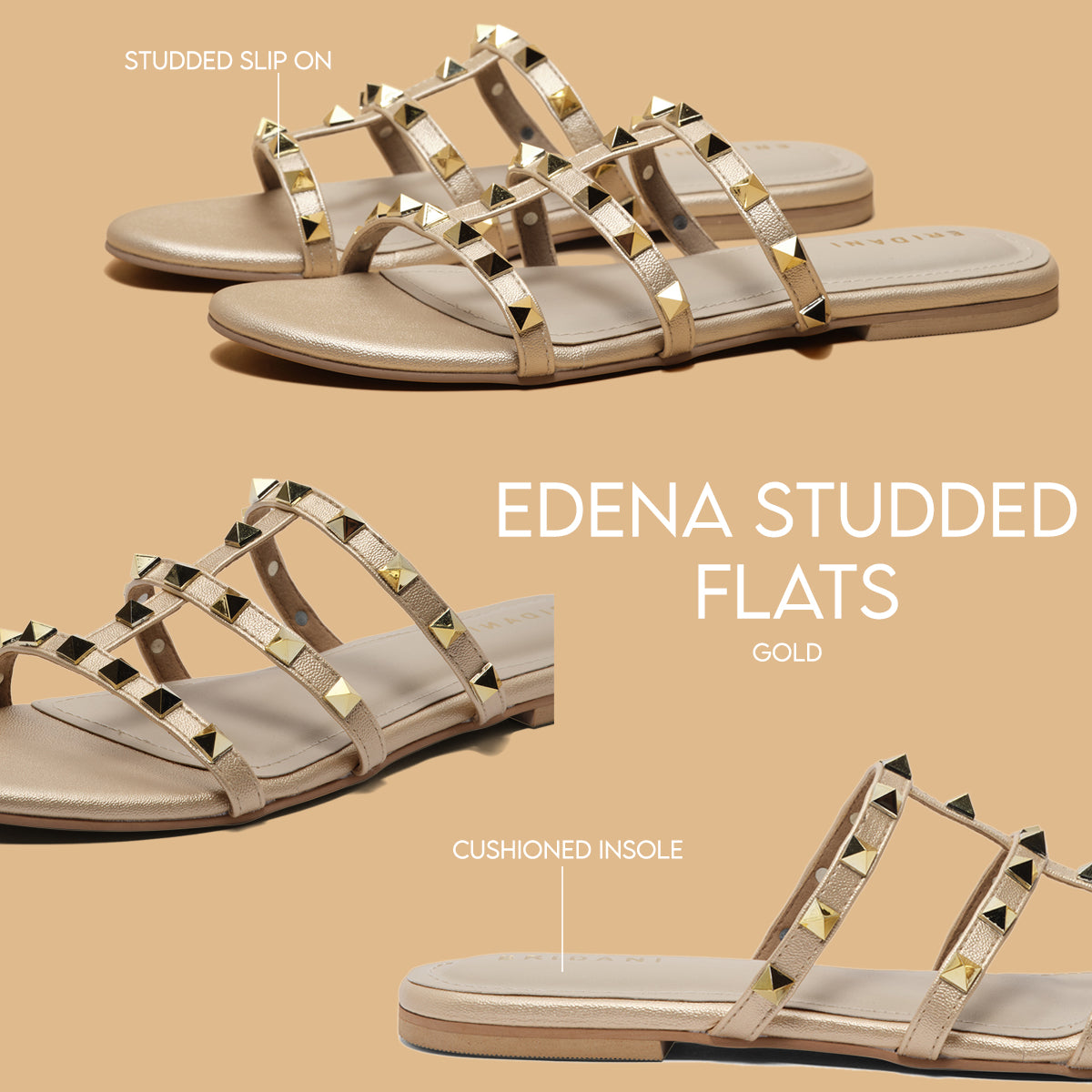 Edena Studded Flats New Model Footwear Eridani
