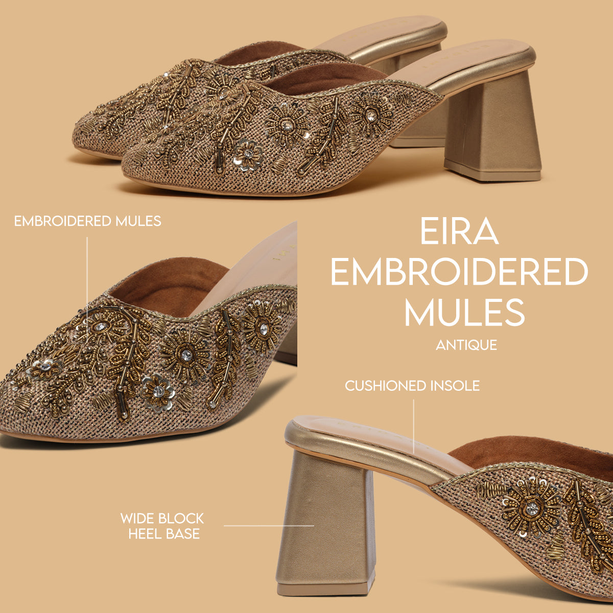 Eira Embroidered Mules Mahek Footwear Eridani