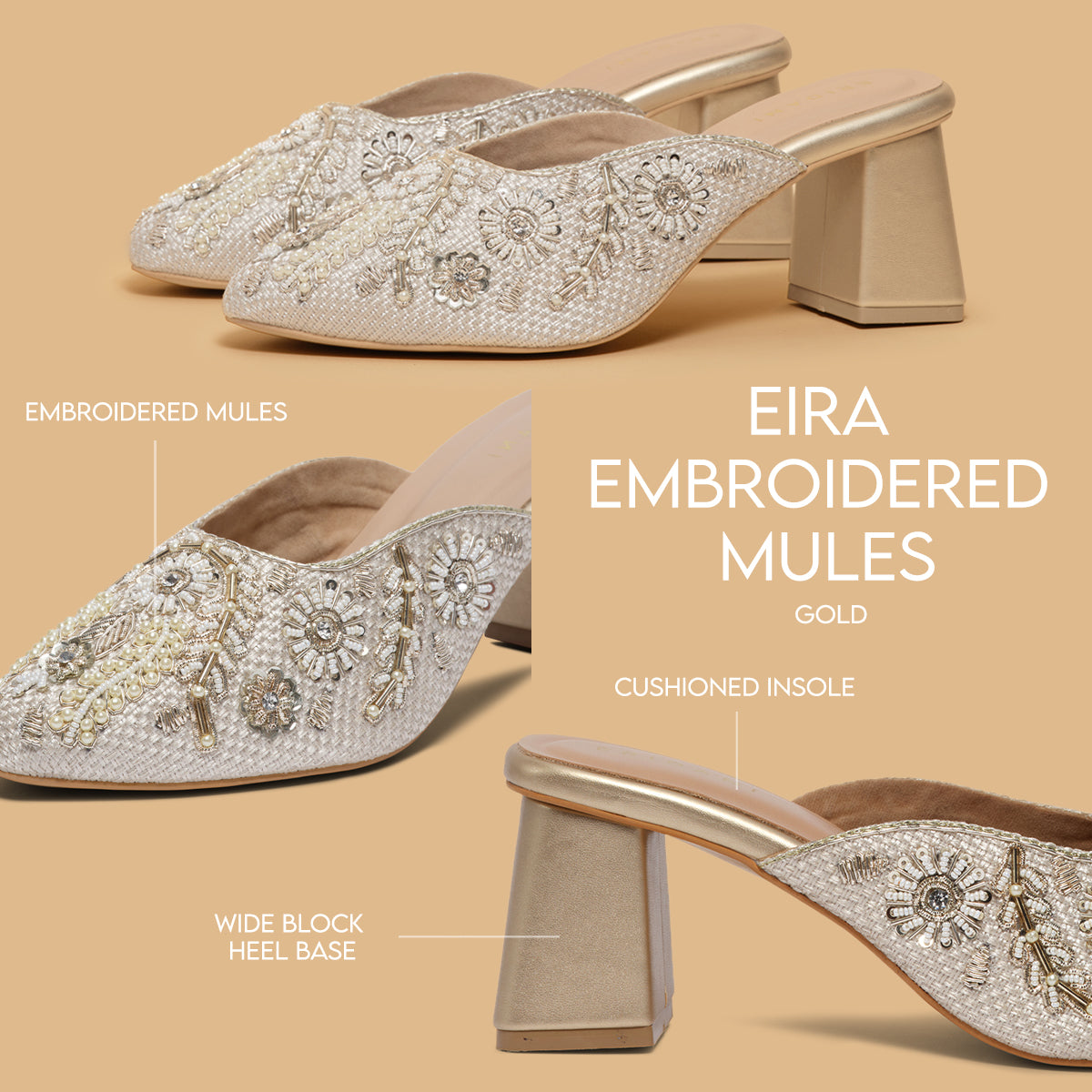 Eira Embroidered Mules Mahek Footwear Eridani