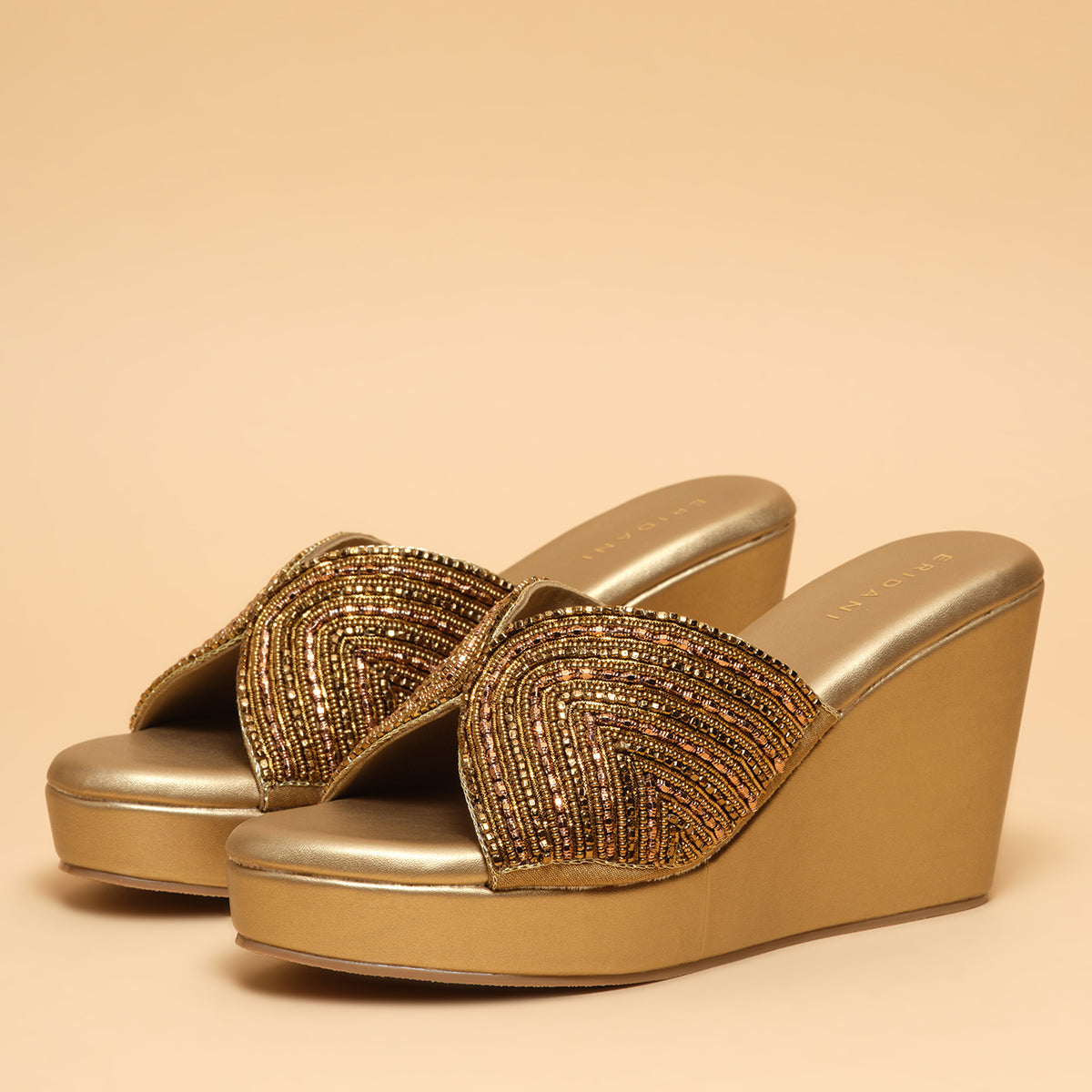 Elira Embroidered Wedges Mahek Footwear Eridani