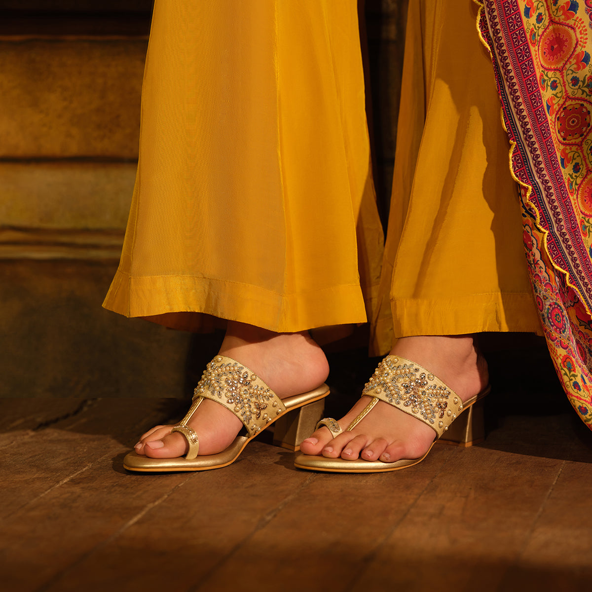 Elka Embroidered Heels Mahek Footwear Eridani
