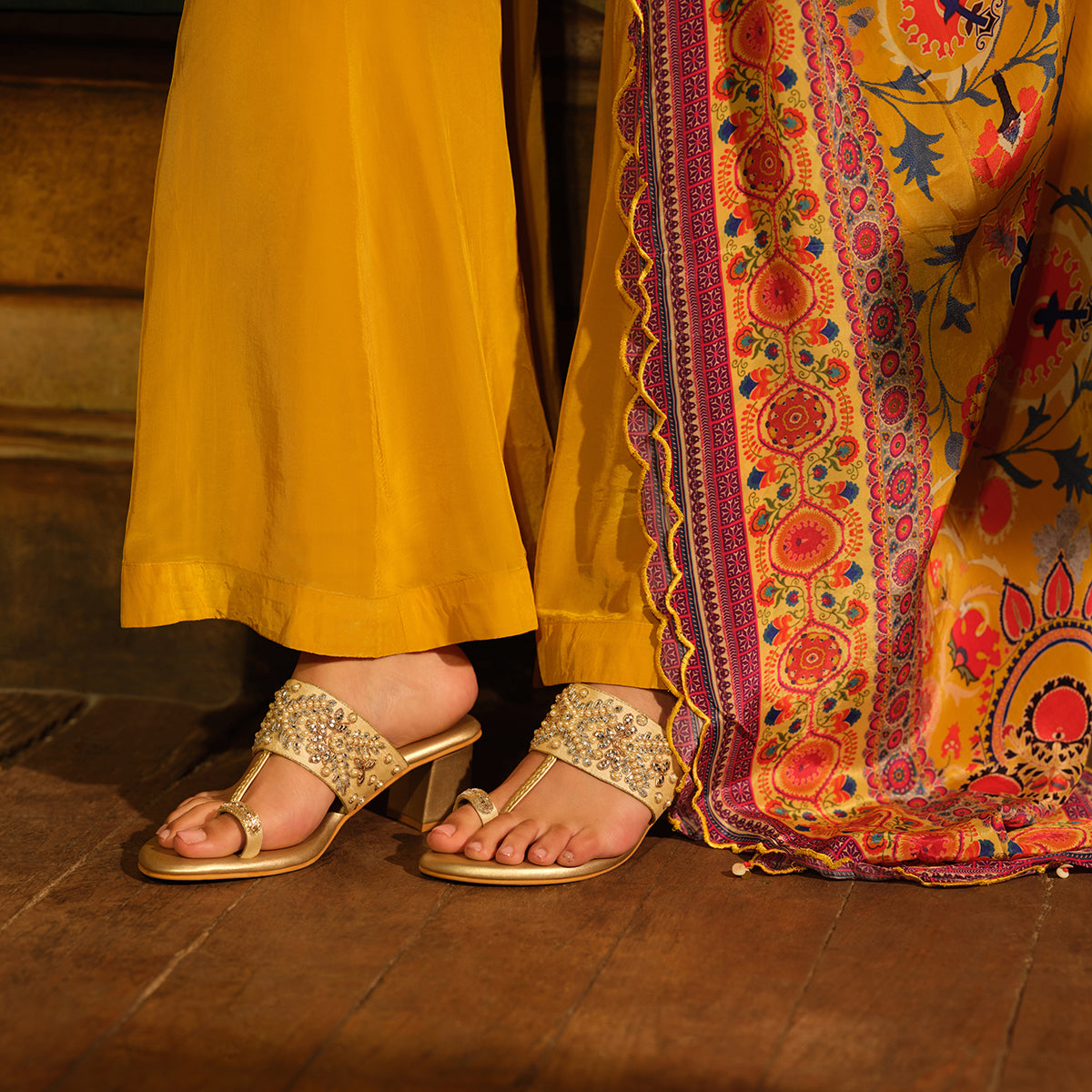 Elka Embroidered Heels Mahek Footwear Eridani