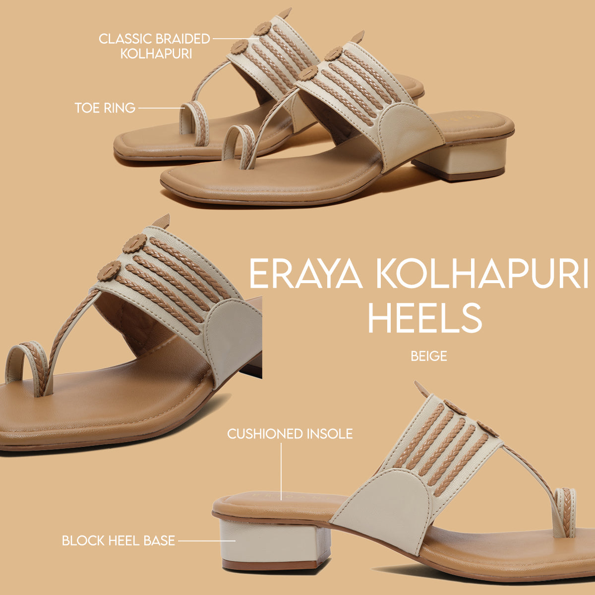 Eraya Kolhapuri Heels GUDDU SHOES Eridani