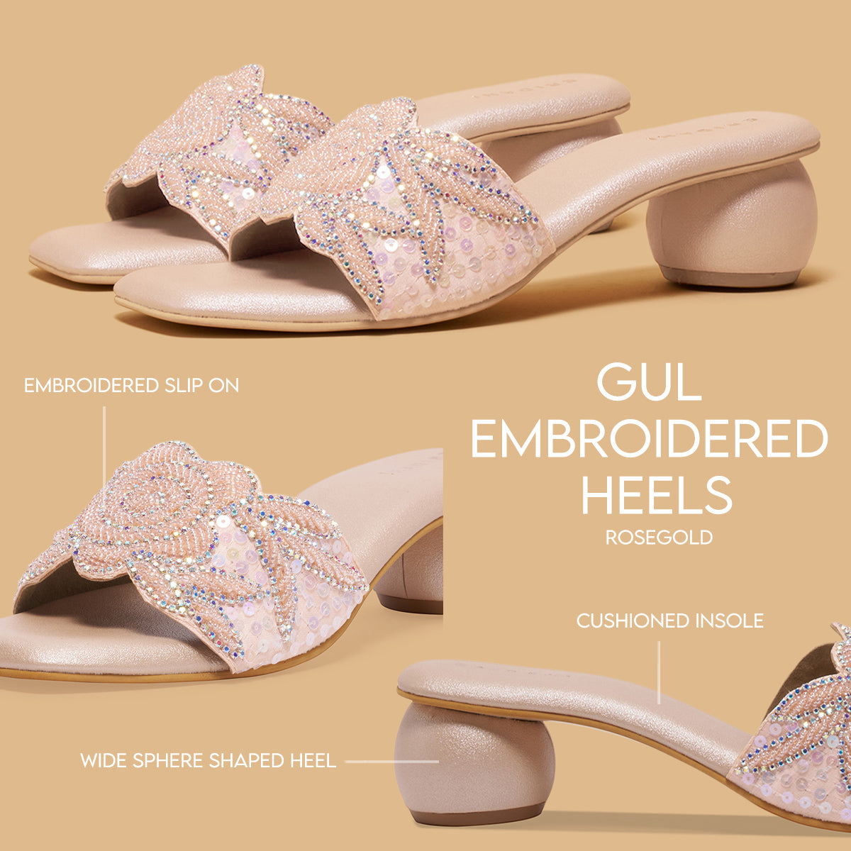 Gul Embroidered Heels Raziullah Eridani