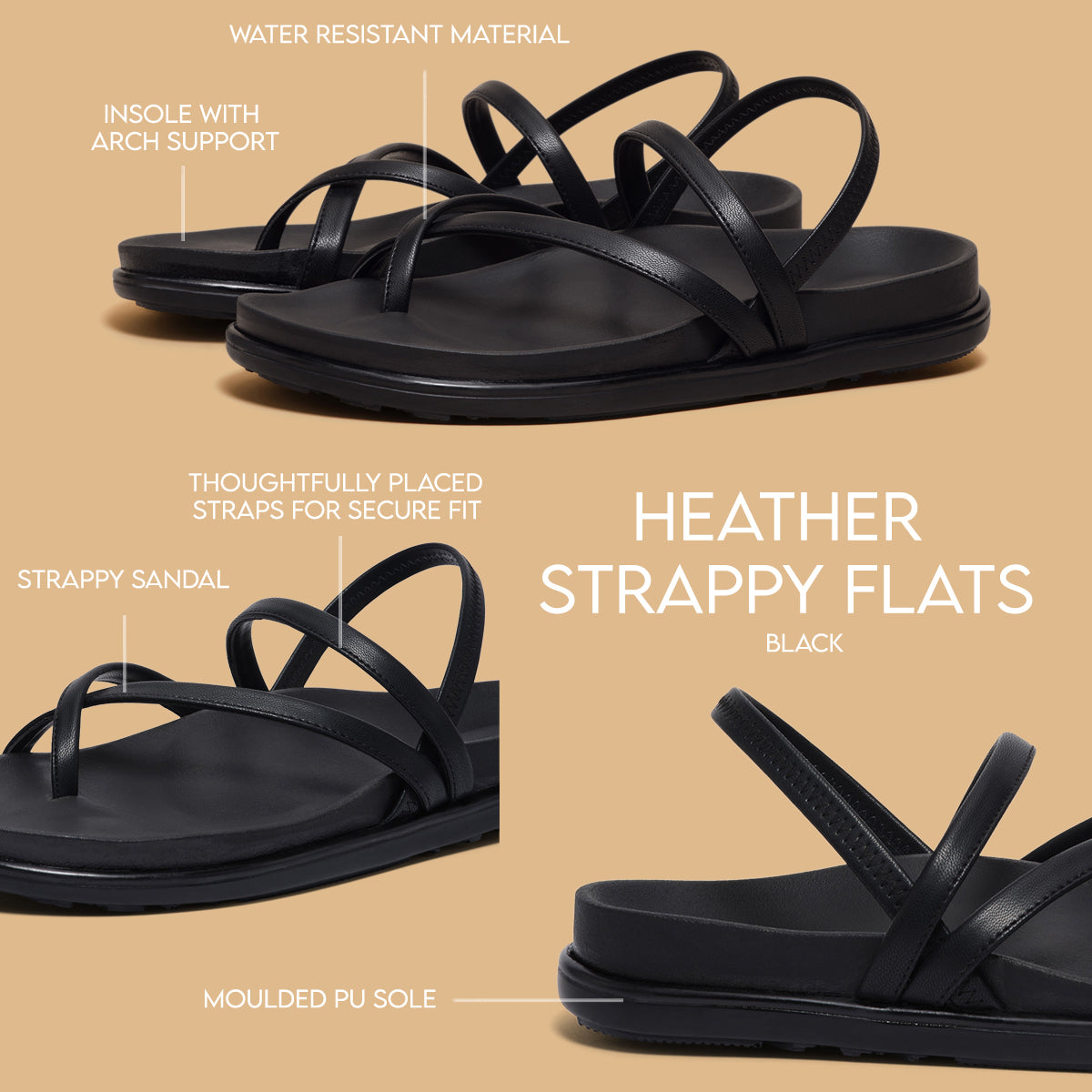 Heather Strappy Flats Regina Footwear Eridani