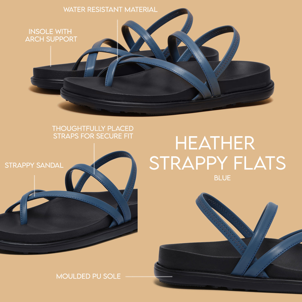 Heather Strappy Flats Regina Footwear Eridani
