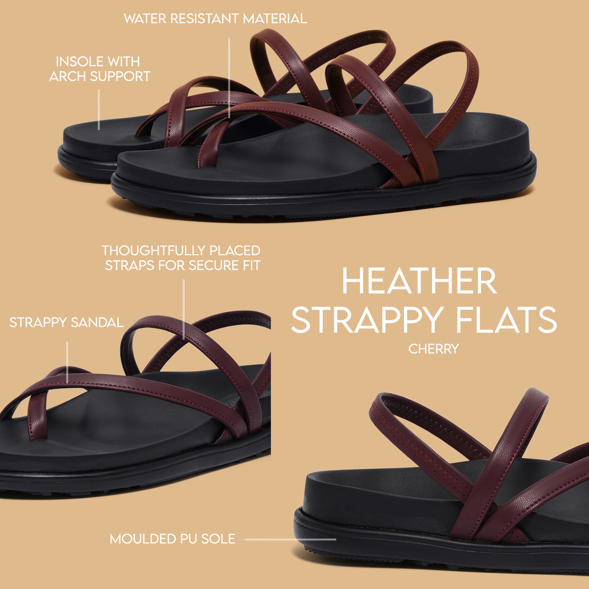 Heather Strappy Flats Regina Footwear Eridani