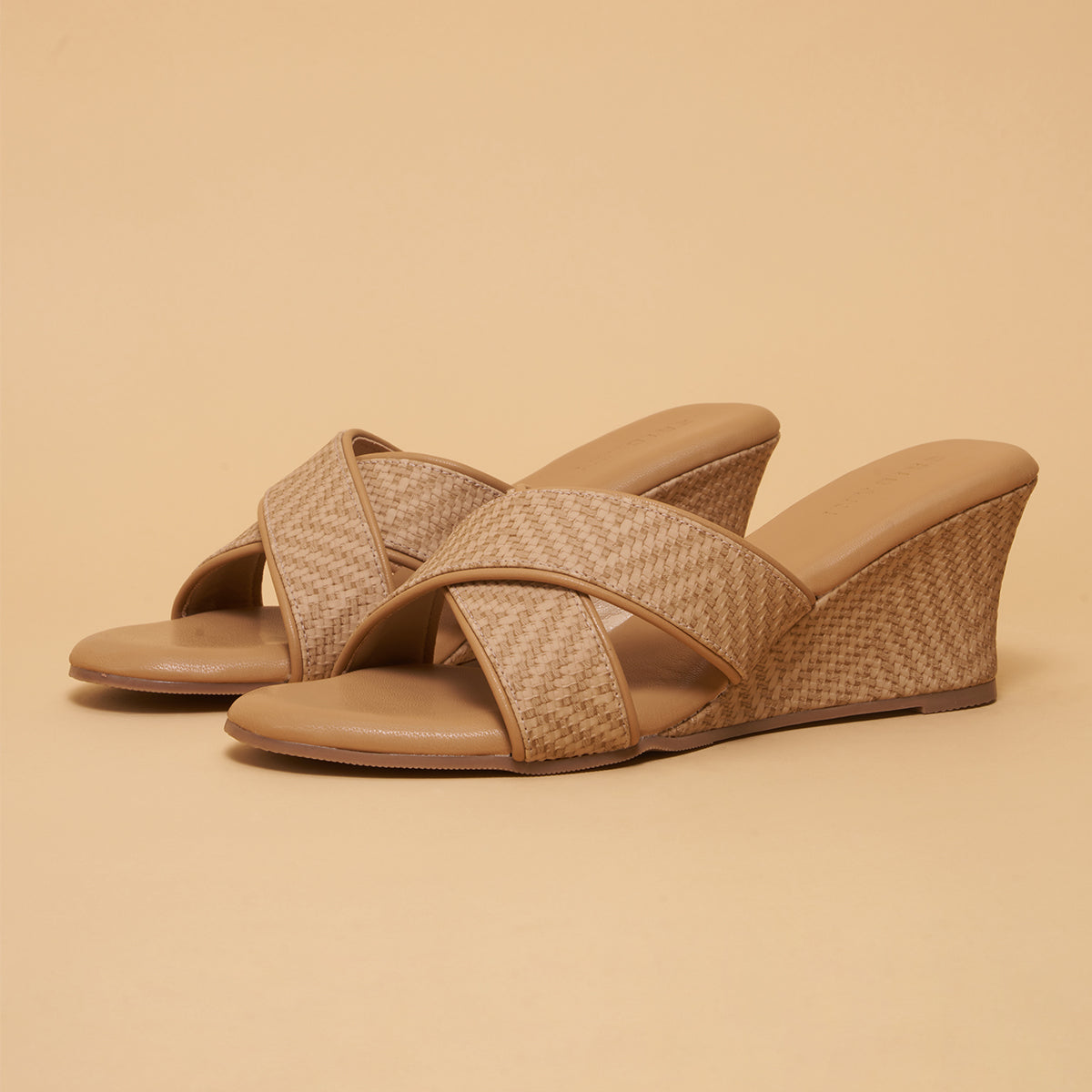 Joliee Cross-Straps Woven Wedges