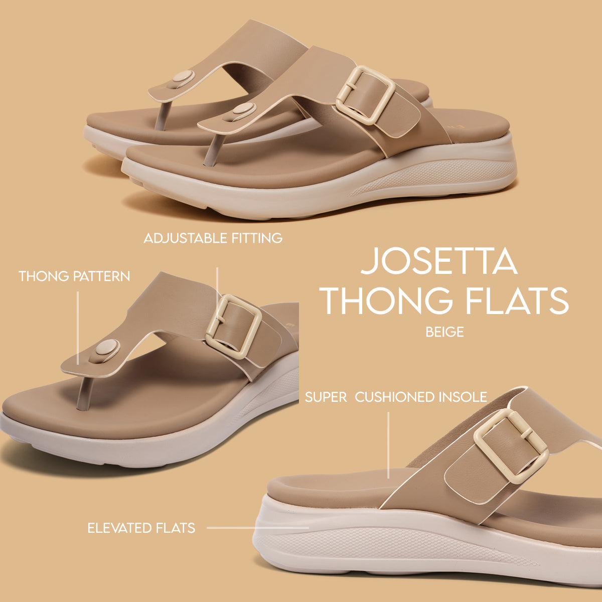 Josetta Thong Flats Maxfair Footwear Eridani
