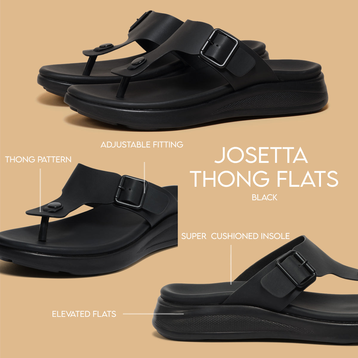 Josetta Thong Flats Maxfair Footwear Eridani