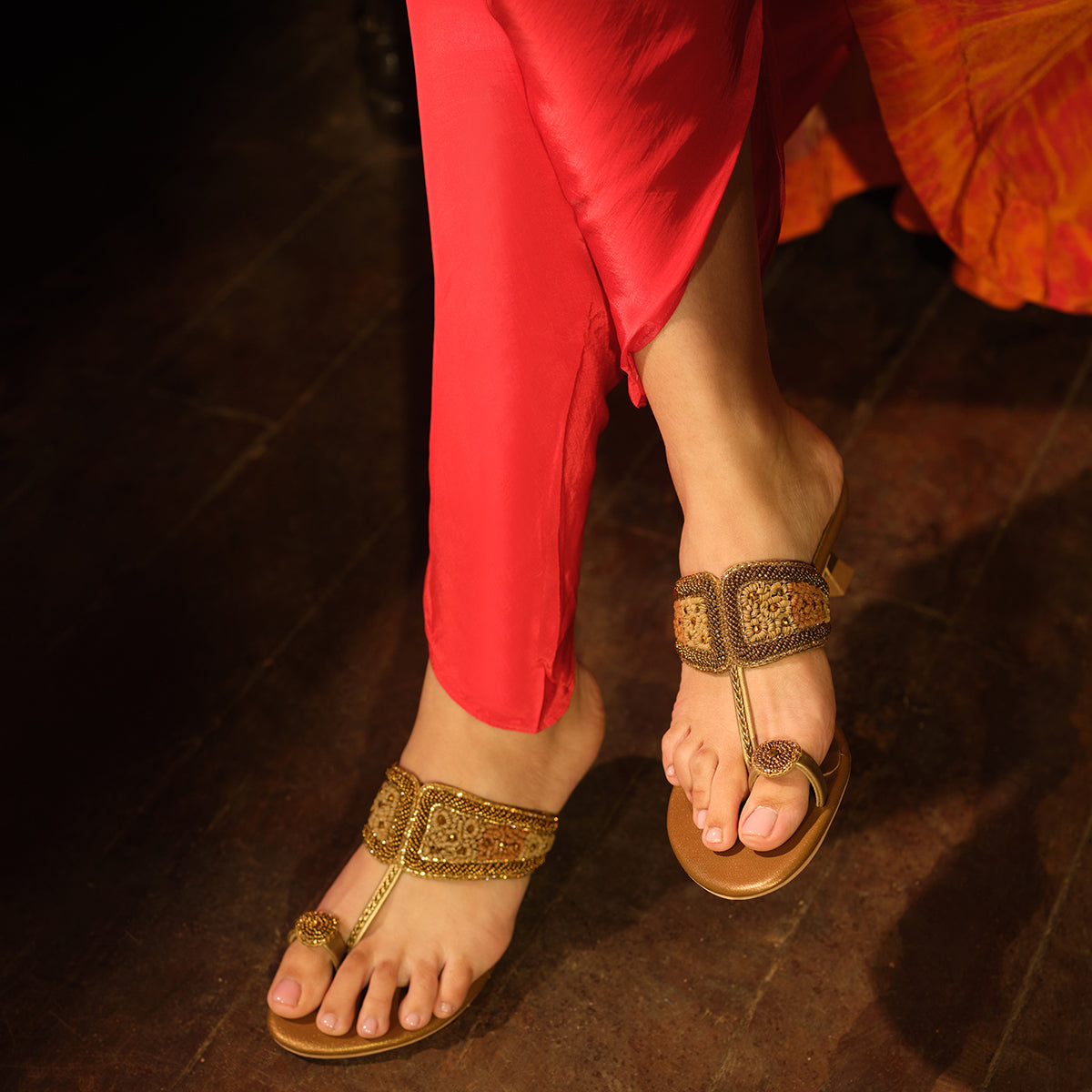 Leela Embroidered Kolhapuri Heels Mahek Footwear Eridani