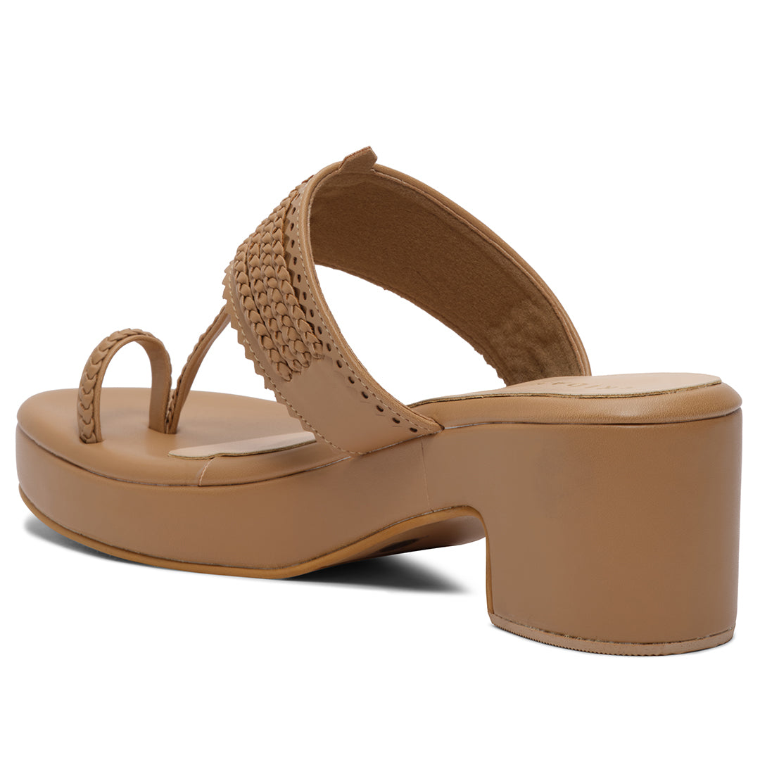 Leher Kolhapuri Wedges