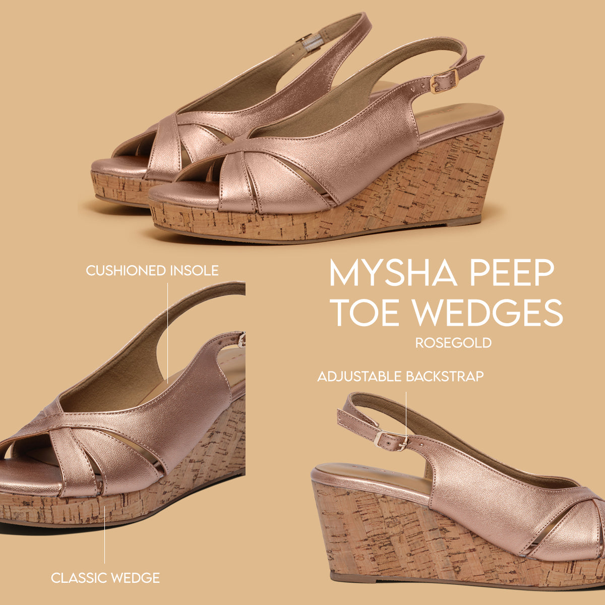 Mysha Peep Toe Wedges Star Footwear Eridani