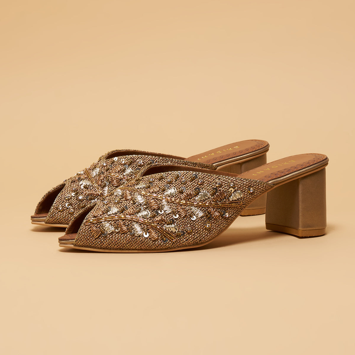 Nur Embellished Ethnic Block Mules