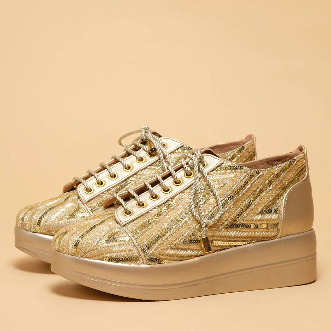 Rahee Embroidered Sneakers Diamond Footwear