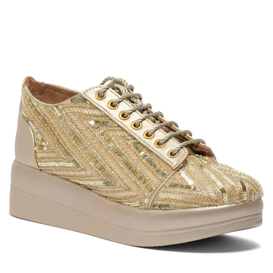 Rahee Embroidered Sneakers Diamond Footwear
