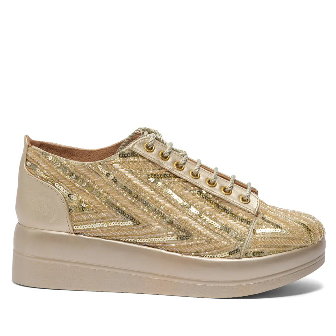 Rahee Embroidered Sneakers Diamond Footwear